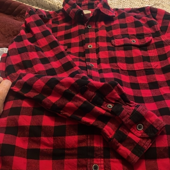 Buffalo Plaid  Button Up men’s XLT Heavy Flannel Shirt BLACK & Red long sleeve . - Picture 9 of 9